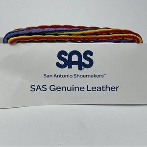 SAS Genuine Leather rainbow shoe laces.  New in original packaging
